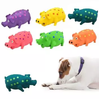 Латексная высокоэластичная декомпрессионная игрушка с хлопковым наполнителем, игрушка для собак, игрушка для домашних животных, устойчивая к жеванию и скрежетанию зубов, обучающая свинья, звук для домашних животных One Size