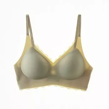 Латексное нижнее белье с винтовой резьбой и верхним кронштейном в виде фруктов для сбора красоты, бюстгальтер на спине, ультратонкий дышащий женский нижнее белье с перекрестными бретельками-спагетти M белый