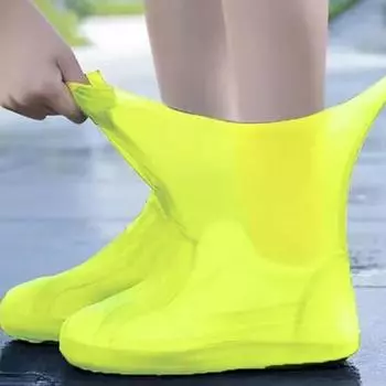 Латексные водонепроницаемые бахилы унисекс, защита для обуви, многоразовые нескользящие непромокаемые ботинки, обувь для ходьбы, аксессуары L розовый