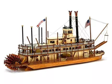 Latina Maquette de bateau en bois Mississippi King Bateau a Vaper Model Assembler Niveau Artesana - - America, 20515, chelle 180 - Modles reduits