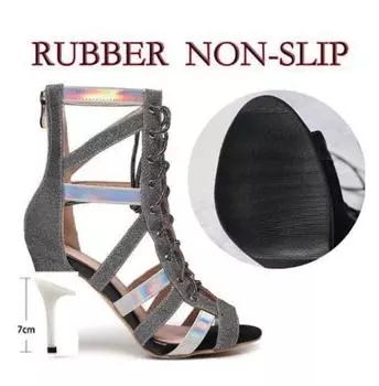 Латинская женская танцевальная обувь серебристые женские сапоги сальса танго для женщин бальные танцы тонкий высокий каблук 9,5 см на открытом воздухе 35