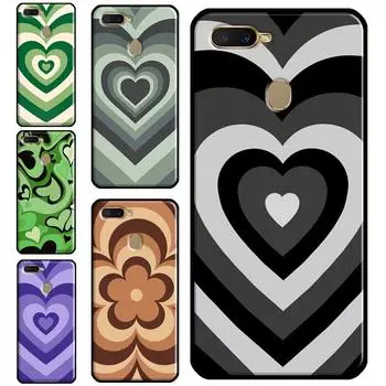 Latte Love Brown Heart Swirl Aesthetic Phone Case For OPPO A15 A3S A5S A52 A72 A54 A74 A94 A83 A91 A93 A5 A9 A31 A53 A53S 2020 OPPO A15