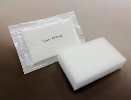 Lattice Body Sponge Thickness 6mm Commercial Use 100 Individually Wrapped Hotel Amenities Made in Japan