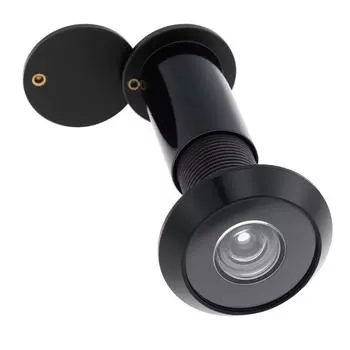 Латунь 4 шт. 16 мм Дверной глазок 200 градусов HD линза Крышка для конфиденциальности Сверхпрочный Универсальный Сталь Алюминиевая дверь Включает сверло чёрный