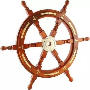 Латунь ручной работы моряка премиум-класса, деревянное колесо корабля, роскошный подарок, декор для лодок, коллекционные предметы, якорь, полоса 91,44 см