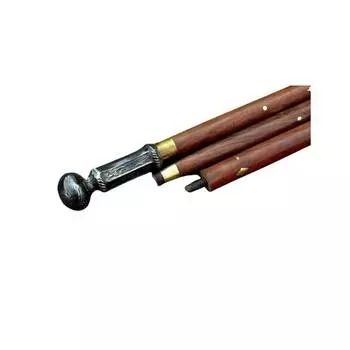 Латунная античная отделка Royal Art Knob Head Handle Brown Wooden Walking Trost