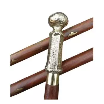 Латунная античная отделка Royal Art Knob Head Handle Brown Wooden Walking Trost