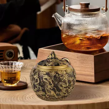 Латунная банка для чая в китайском стиле, многофункциональная, банка для хранения чая