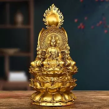 Латунная бронзовая статуя бабушки трех святых, украшение для гостиной, родовой зал, поклонение Шакьямуни, украшения Дизан Кинг