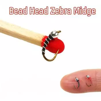 Латунная бусина Головка Зебра Муха Искусственные мушки для куколок Emerger Черви для форели Окунь Рыбалка Приманки Приманки