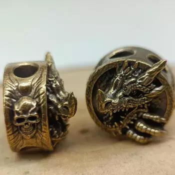 Латунная бусина-нож Дракон EDC DIY Подвеска из паракорда Ювелирные аксессуары Брелок из зонтичной веревки Шнурок Подвески brass