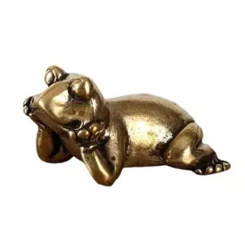 Латунная Цельная Фигурка Лягушки Мини Ретро Украшение Лягушка Пресс-папье Чайный Питомец Настольная Миниатюрная Лягушка Украшение для Домашнего Декора Любителей Чая 1pc