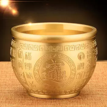 Латунная чаша фэн-шуй, украшение стола, сокровище изобилия для праздничной спальни 9.5 cm Diameter