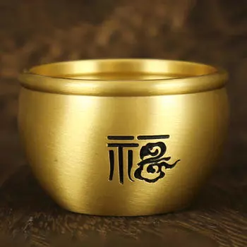 Латунная чаша по фэншуй – элегантный декоративный сосуд для богатства и процветания красный