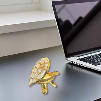 Латунная черепаха с мраморным принтом Фэн-шуй для украшения дома или на удачу для привлечения положительной энергии.(4 дюйма)