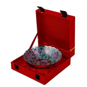 Латунная декоративная чаша для стола, подарок на Дивали для домашнего декора 19,05 см, синий