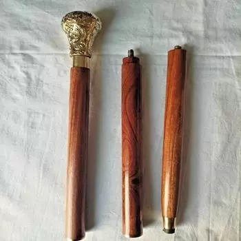 Латунная деревянная ручка для ходьбы в морском стиле, 91,44 см, коричневая трость, подарок