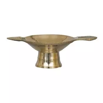 Латунная Дия с подставкой и держателем, Brass Diya with Stand and Holder, eCraftIndia