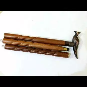 Латунная дизайнерская ручка для ходьбы, трость, антикварный викторианский подарок ручной работы 36 Inch коричневый