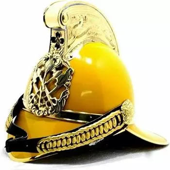 Латунная дизайнерская желтая отделка в винтажном стиле Реплика пожарного шлема Пригодный для носки подарок