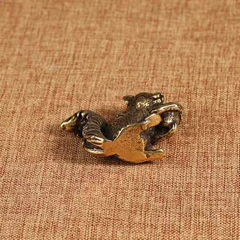 Латунная фигурка белки, украшение, Коллекционная медная креативная мини-скульптура, статуя животного