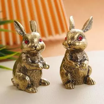 Латунная фигурка кролика, китайский двенадцать зодиаков, фигурка животного, модель кролика, статуя, скульптура, чай, домашнее животное, настольный компьютер