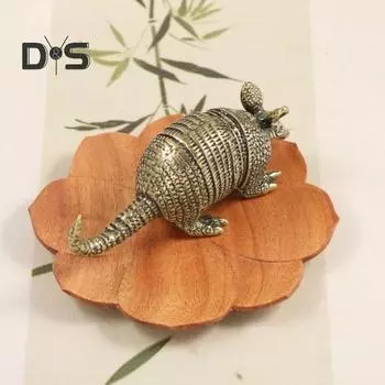 Латунная фигурка опоссума, винтажная металлическая модель животного, статуэтка, скульптура, чайный питомец, настольное украшение в стиле фэн-шуй, орнамент бронзовый