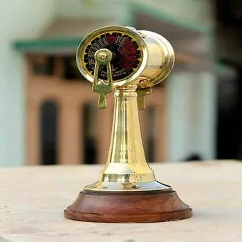 Латунная и деревянная модель телеграфа 15,24 см, машинное отделение корабля, экспонат, коллекционный домашний декор