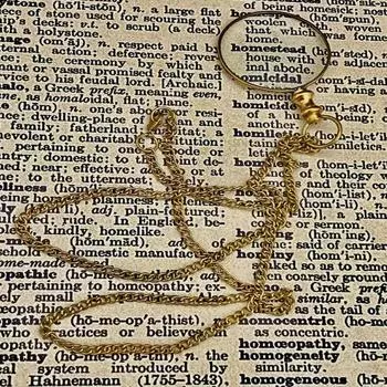 Латунная карманная лупа с цепочкой - латунная лупа - Увеличительное стекло как