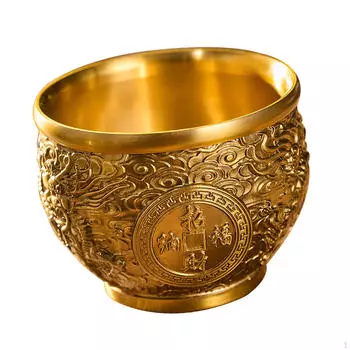 Латунная китайская чаша удачи, сокровищница, украшение в виде рога изобилия 9,5x8 см, центральные украшения стола для