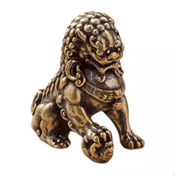 Латунная китайская скульптура льва для декора Left