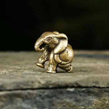 Латунная коллекция поделок «сделай сам», микрорезные фигурки слонов, миниатюрные статуи животных, украшение для стола латунный