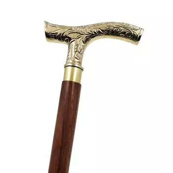 Латунная королевская ручка, королевский специальный резной дизайн, деревянная трость, 3-складная, в морском винтажном стиле