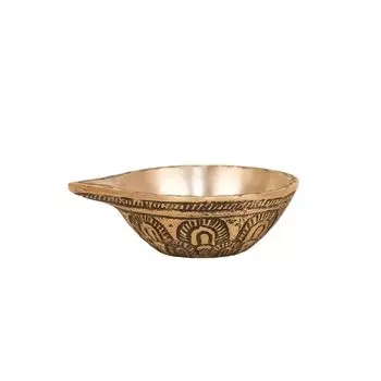 Латунная лампа Дия ручной работы, Handcrafted Antique Brass Diya, Isha Life