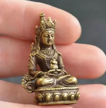 Латунная маленькая статуя Будды, резная статуя ручной работы