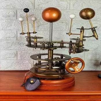Латунная модель Orrery ручной работы, небесная модель Солнца, Луны и Земли, Orrery ручной работы для дома, декор для офиса Астрономия 43,18 см