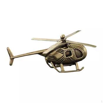 Латунная модель вертолета для коллекционеров авиации, настольное украшение для дома и офиса Retro