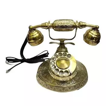 Телефон в морском стиле Махараджа с отделкой из латуни, стационарный телефон из латуни, круглый телефон из латуни