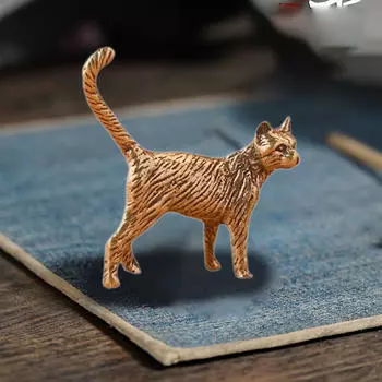 Латунная персидская кошка миниатюрная креативная кошечка коллекционная компактная мини длиннохвостая