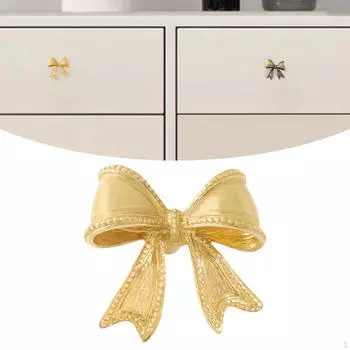 Латунная ручка-кнопка для мебели с дизайном бантика для шкафов и комодов Color A