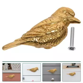 Латунная ручка-птица, ручки для шкафов, ручки-кнопки, дверцы шкафа, трехмерные