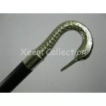 Латунная ручка с головой лебедя, античное серебро, дизайнерский стиль, деревянная трость, трость для ходьбы