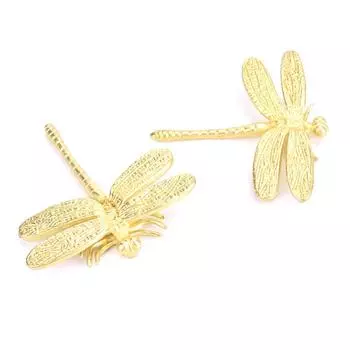 Латунная ручка в виде стрекозы, простая скандинавская ручка двери ящика, золотая чистая медь