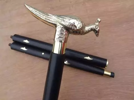 Латунная ручка в викторианском стиле, винтажная дизайнерская деревянная трость в античном стиле M аэро