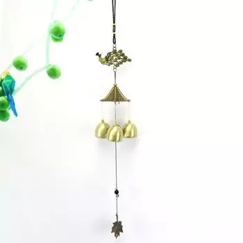 Латунная ручная работа литье под давлением колокольчик ветра тибетский бронзовый колокол металлический антикварный колокол Фэн-шуй металлический колокольчик ветра удача бубенцы A