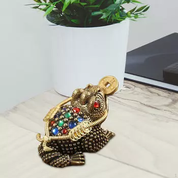 Латунная скульптура лягушки – уникальный настольный декор на удачу и процветание