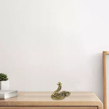 Латунная скульптура змеи, китайская статуэтка, украшение на год, 1,97 дюйма x 1,57 дюйма, мини-фигурка животного для