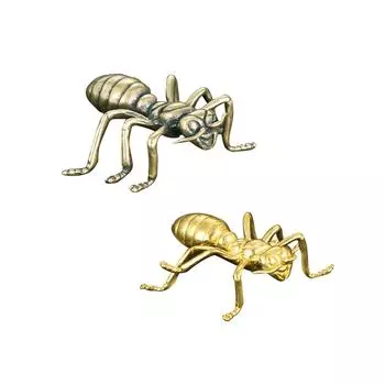 Латунная статуэтка муравья, изящная центральная часть стола, украшение в виде животного, мини-фигурка для домашнего офиса, декор для мальчиков, для помещений