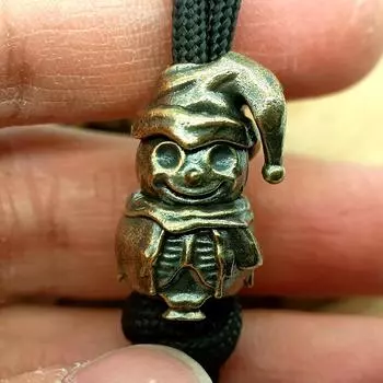 Латунная статуэтка снеговика, бусины для ножа, подвеска, темляк для фонарика, подвесной EDC инструмент для улицы, DIY брелок для ключей, браслет, аксессуар Brass