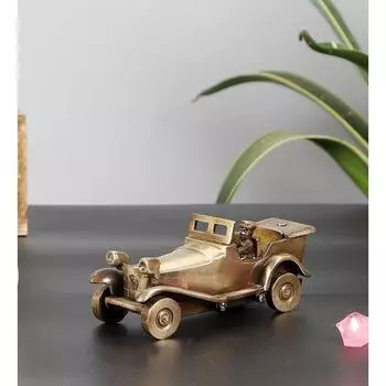 Латунная статуэтка старинного автомобиля без крыши для дома, латунные антикварные экспонаты для дома, стандарт, упаковка из 1 шт.